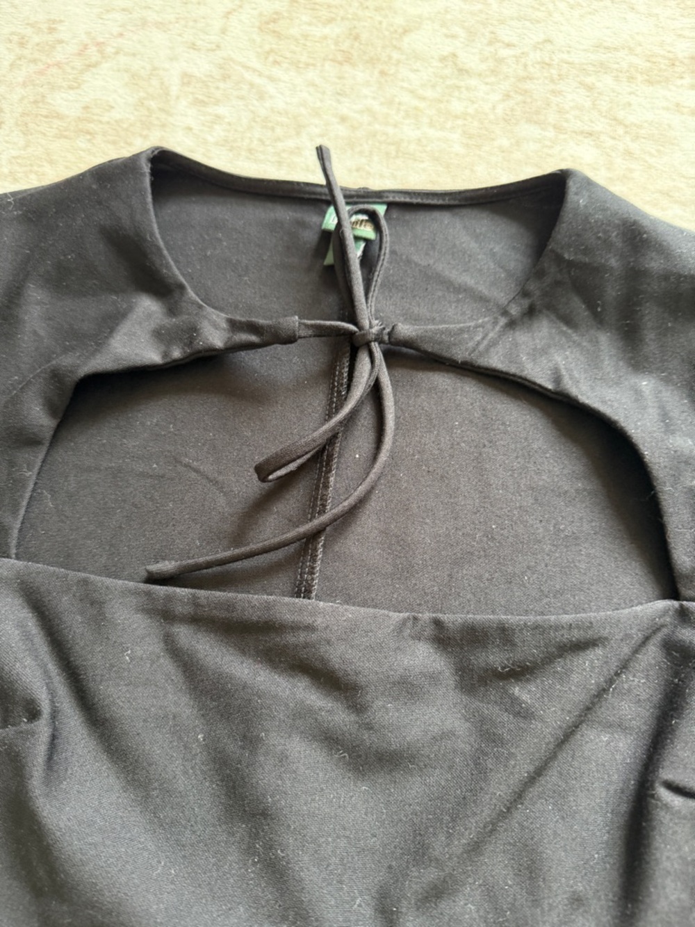 Black Cutout Tie-Front Dress